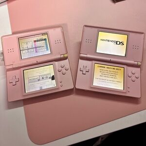 2 Coral Pink Nintendo DS Lites for parts and repair (read description)